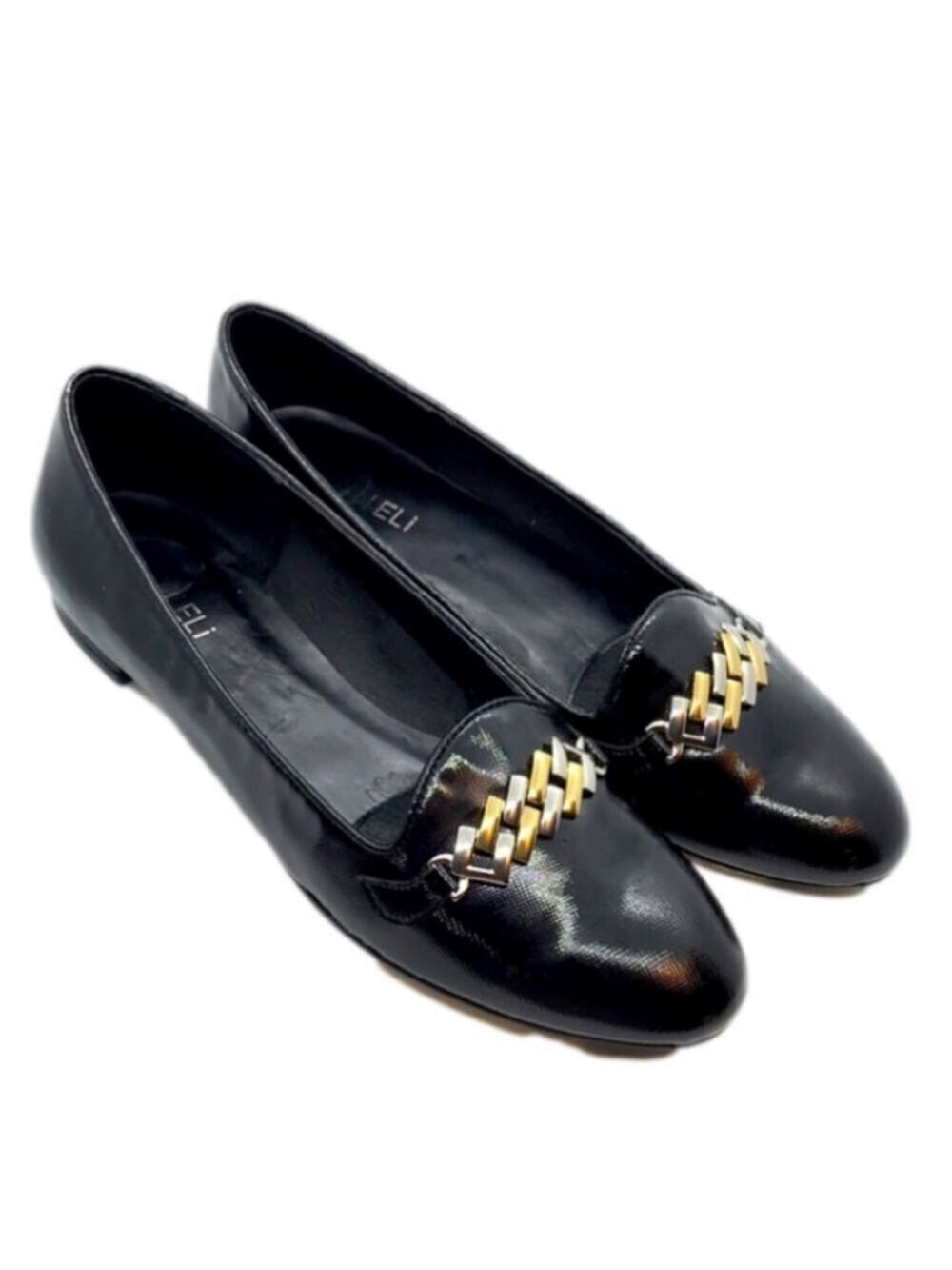 Vaneli Black Patent Leather Flats 9.5M